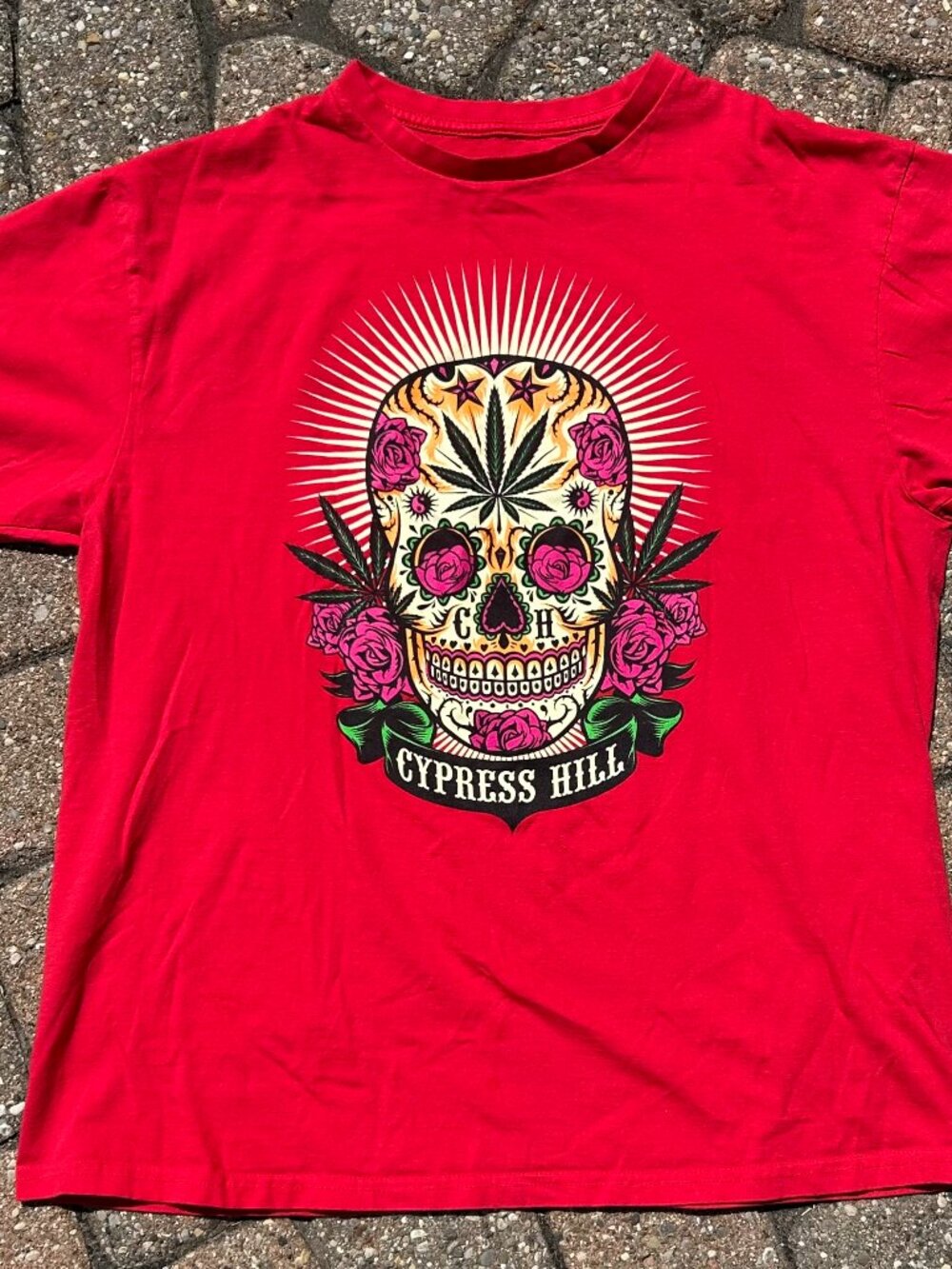 Cypress Hill X Crooks & Castles Sugar Skull Weed Graphic Tee Size L